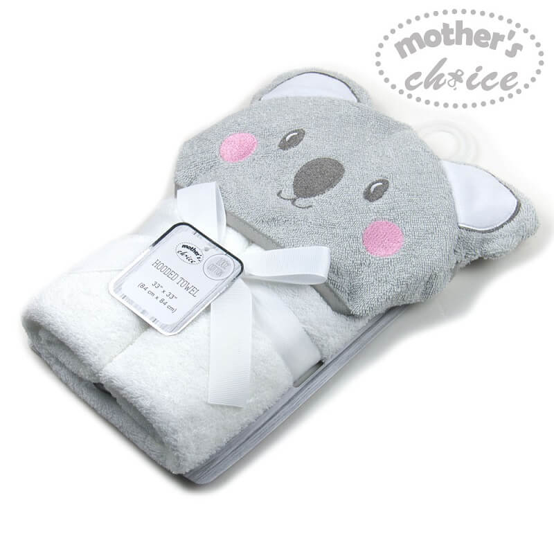 Prosop din bumbac cu gluga pentru bebelusi model ursulet koala gri - Mother's Choice [2]