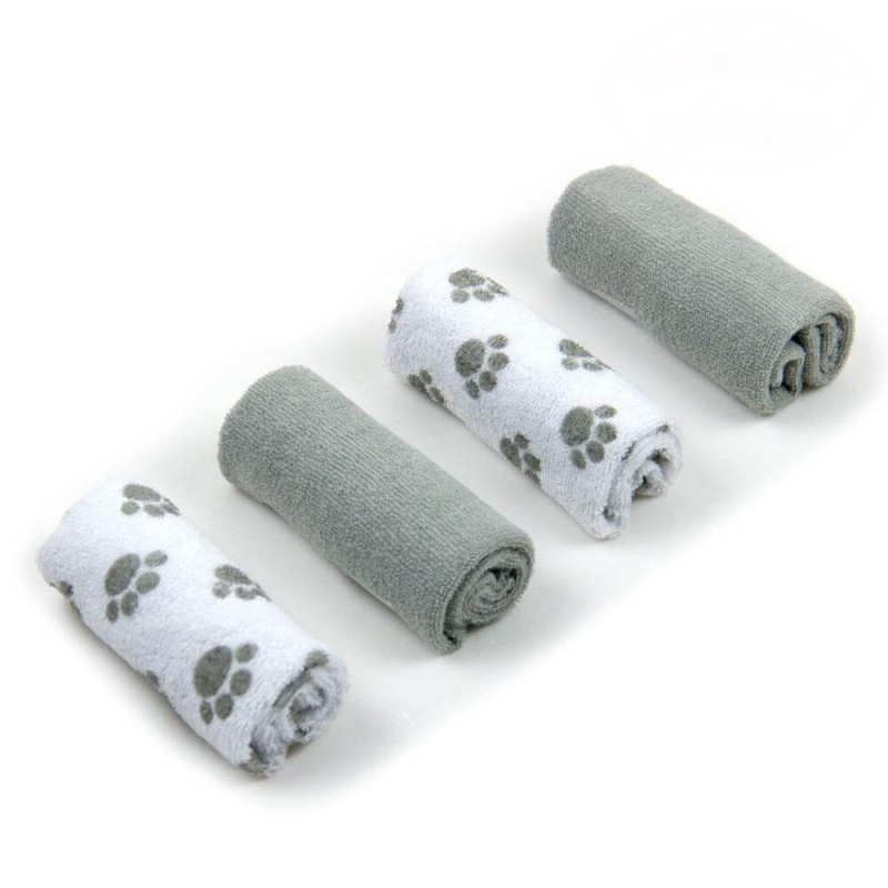 Set 4 mini prosopele pentru bebelusi - alb si gri - Mother's Choice [2]