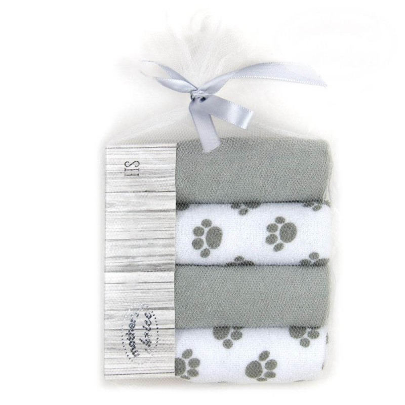 Set 4 mini prosopele pentru bebelusi - alb si gri - Mother's Choice [1]