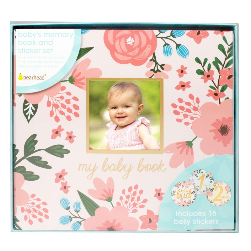Set cadou caietul bebelusului model floral - Pearhead [2]