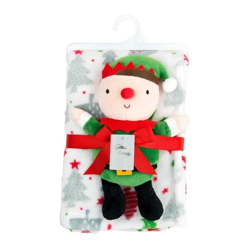 Set cadou Craciun cu paturica din fleece si jucarie de plus Elf - Mother's Choice [1]