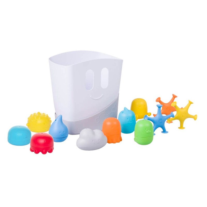 Set cadou jucarii de baie bebelusi si cos depozitare jucarii - Ubbi [1]