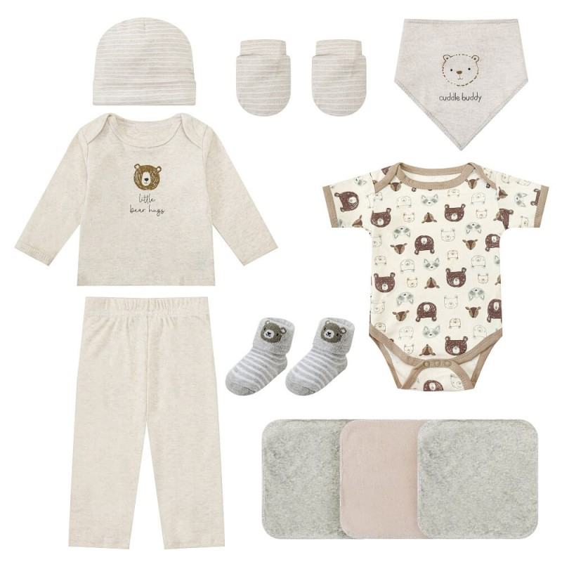 Set cadou nou nascuti 10 piese din bumbac model ursulet - Mother's Choice [2]