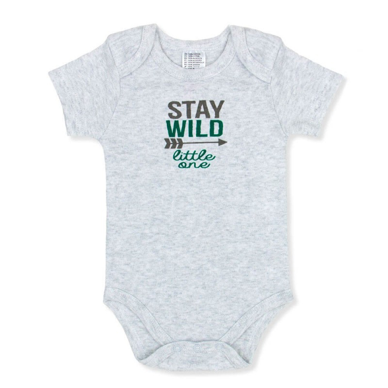 Set cadou nou nascuti 4 piese din bumbac Stay Wild - gri [3]