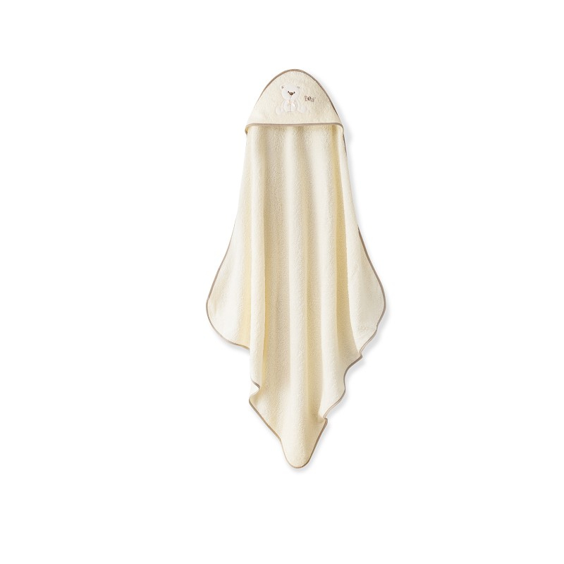 Set cadou pentru bebelusi cu prosop de baie si bavetica crem Inter Baby - model ursulet [2]