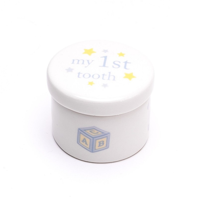 Set cadou pusculita si cutiute bleu din ceramica Hello Baby [3]