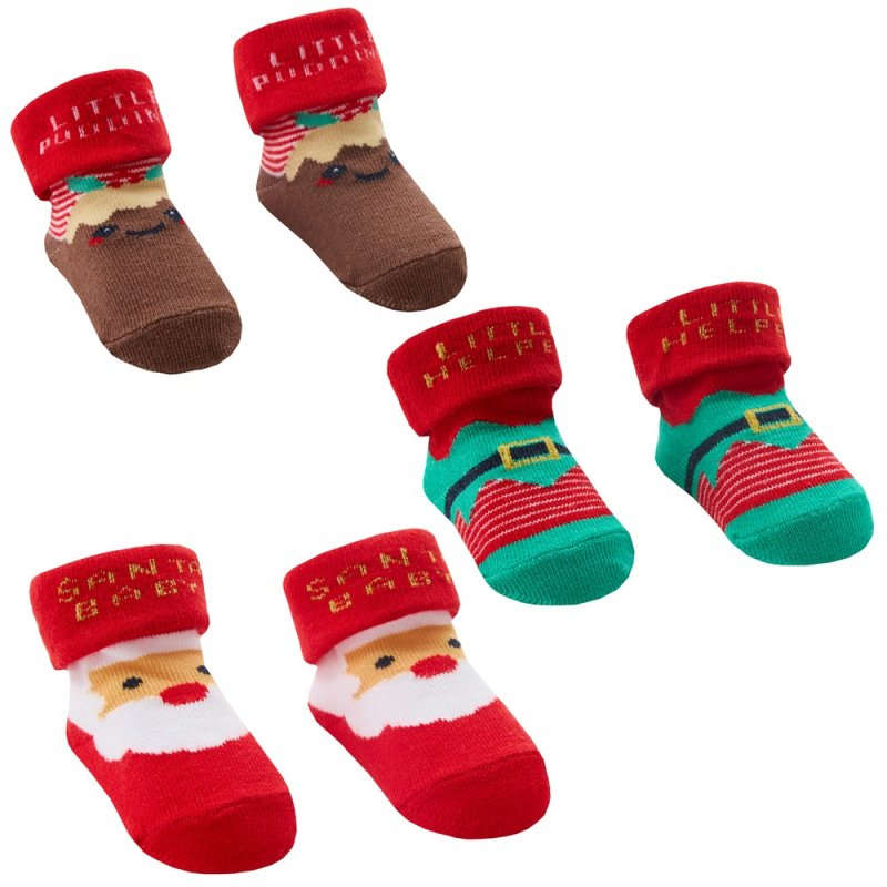 Sosete bebelusi pentru Craciun 0-12 luni model elf Festive Socks [2]