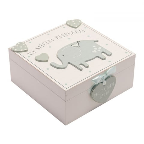 Cadouri nou-nascuti - Cutiuta amintiri bleu din MDF My Special Keepbox - Petit Cheri