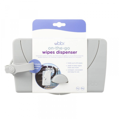 Dispenser portabil pentru servetele umede gri - Ubbi On The Go  [2]