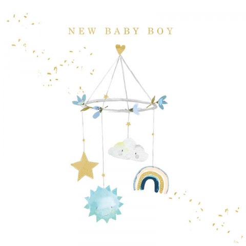 Felicitari si pungi cadou - Felicitare bebelusi model carusel New Baby Boy