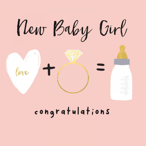 Felicitari si pungi cadou - Felicitare nou nascuti congratulations New Baby Girl