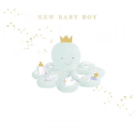 Felicitari si pungi cadou - Felicitare nou nascuti model caracatita New Baby Boy