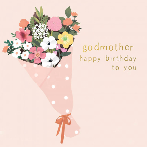 Felicitari si pungi cadou - Felicitare pentru nasa botez Happy Birthday Godmother
