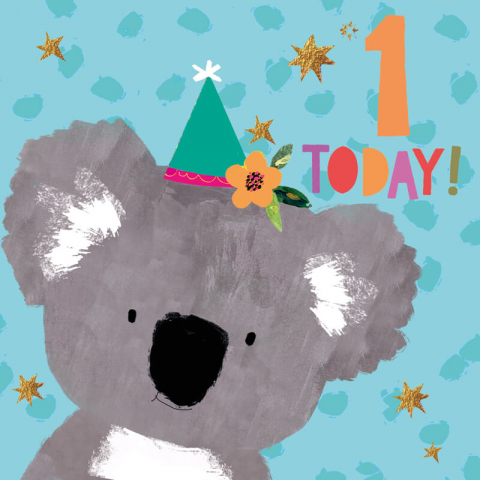 Felicitari si pungi cadou - Felicitare pentru prima aniversare model koala