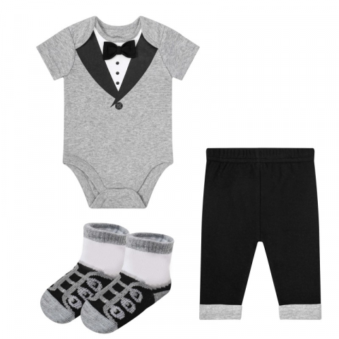 Seturi hainute bebelusi - Hainute bebelusi set 3 piese bumbac model costum - marimea 6-9 luni