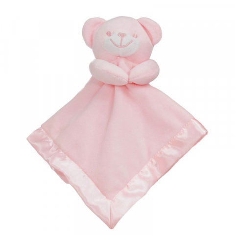Jucarii - Jucarie de atasament pentru bebelusi cu minipaturica si ursulet roz - Soft Touch 