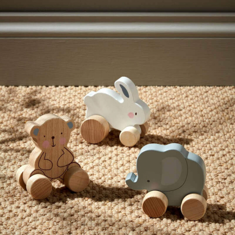 Jucarie din lemn de impins pentru bebelusi model ursulet - Bambino by Juliana [4]