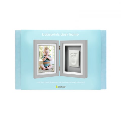 Kit rama foto dubla cu amprenta mulaj manuta sau piciorus - Pearhead - gri [1]