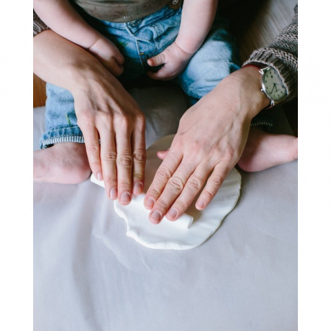 Kit rama foto dubla cu amprenta mulaj manuta sau piciorus - Pearhead - alba [9]