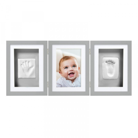 Kit rama foto tripla gri cu amprente manuta si piciorus - Pearhead [4]