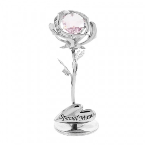 Cadouri botez - Ornament trandafir cu cristal Swarovski Special Mum