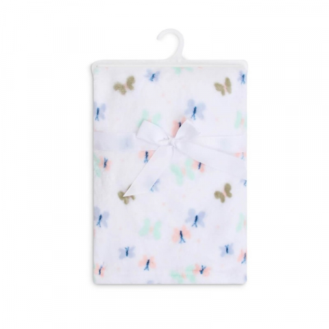 Paturici Bebelusi - Paturica din fleece pentru bebelusi model fluturasi - Mother's Choice