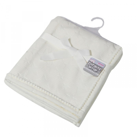 Camera bebelusului - Paturica pentru bebelusi 90 x75 cm alba Soft Touch