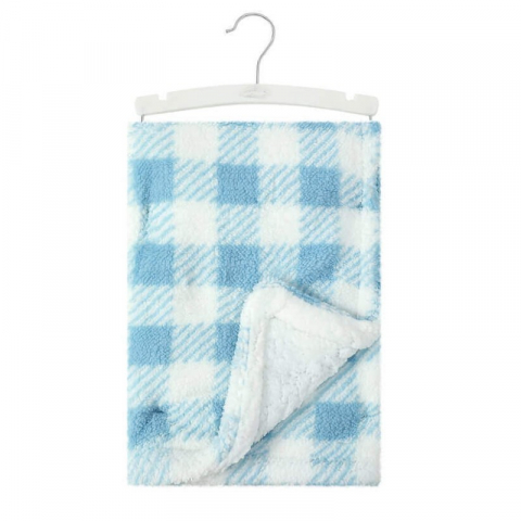 Paturici Bebelusi - Paturica pufoasa pentru bebelusi model carouri bleu - Mother's Choice