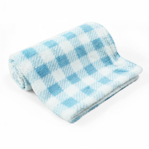 Paturica pufoasa pentru bebelusi model carouri bleu - Mother's Choice [1]