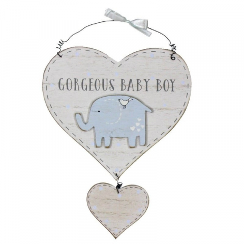 Decoratiuni - Placuta cu mesaj Gorgeous Baby Boy - Petit Cheri