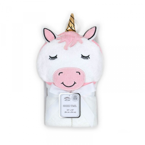 Prosoape Bebelusi - Prosop bebe cu gluga din bumbac unicorn Mother's Choice