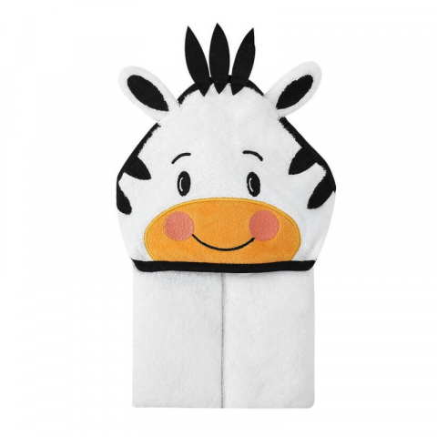 Prosoape Bebelusi - Prosop cu gluga din bumbac pentru bebelusi - zebra