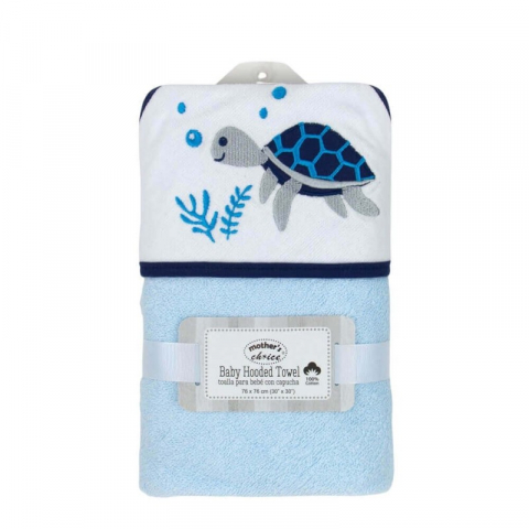 Prosoape Bebelusi - Prosop din bumbac cu gluga pentru bebelusi model broasca testoasa - Mother's Choice