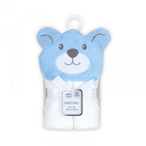 Prosoape Bebelusi - Prosop din bumbac cu gluga pentru bebelusi model ursulet bleu - Mother's Choice