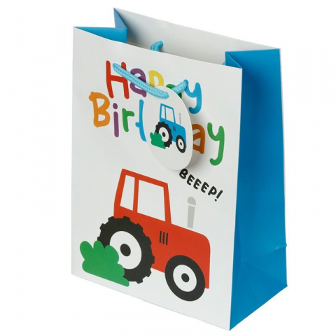 Felicitari si pungi cadou - Punga cadou medie cu tractoras