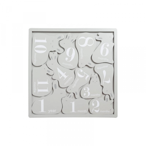 Cadouri nou-nascuti - Puzzle aniversar din lemn - Pearhead