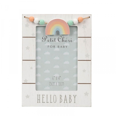 Rame foto bebelusi - Rama foto din lemn Hello Baby Petit Cheri