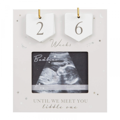 Cadouri pentru mamici si tatici - Rama foto ecografie Weeks until we meet you little one - Bambino by Juliana