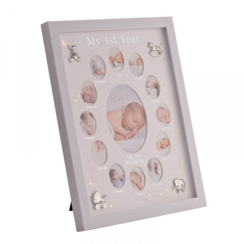 Rama foto First Year cu simboluri argintate - Bambino by Juliana [1]