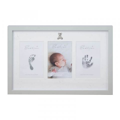 Kit-uri amprenta bebe - Rama foto gri pentru amprentele bebelusului - Bambino by Juliana