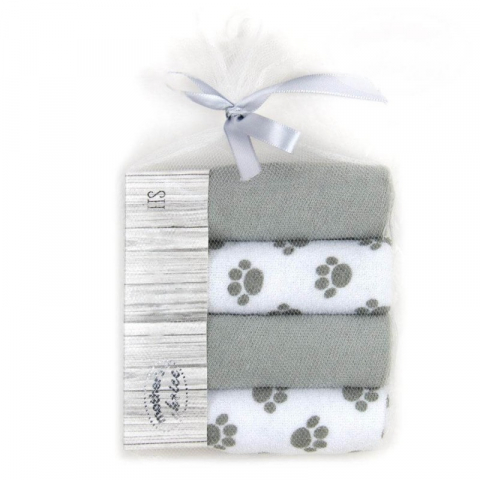 Prosoape Bebelusi - Set 4 mini prosopele pentru bebelusi - alb si gri - Mother's Choice