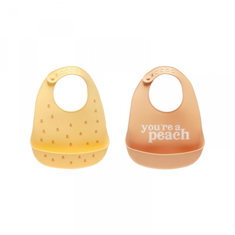 Bavete - Set bavete din silicon Peach - Pearhead 