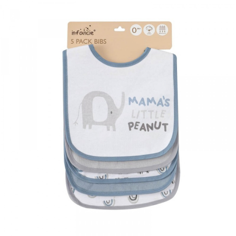 Set bavete pentru bebelusi 5 piese model elefantel Infancie [5]