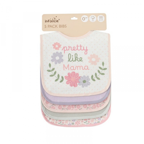 Set bavete pentru bebelusi 5 piese model floricele Infancie [1]