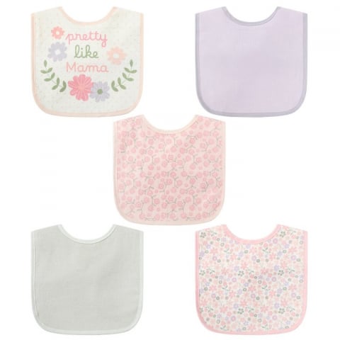 Bavete - Set bavete pentru bebelusi 5 piese model floricele Infancie