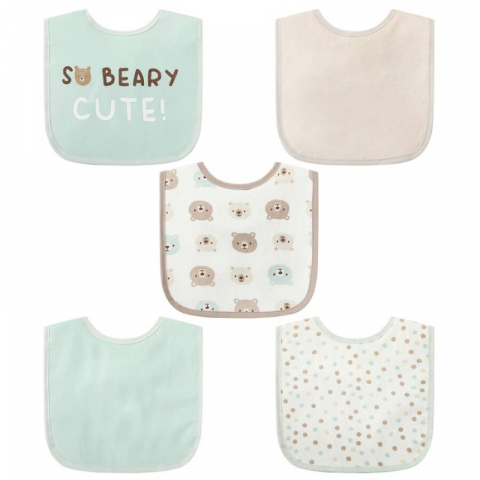 Bavete - Set bavete pentru bebelusi 5 piese model ursulet Infancie
