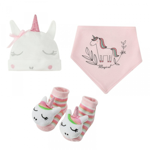 Seturi cadou bebelusi - Set cadou 3 piese bebelusi - model unicorn