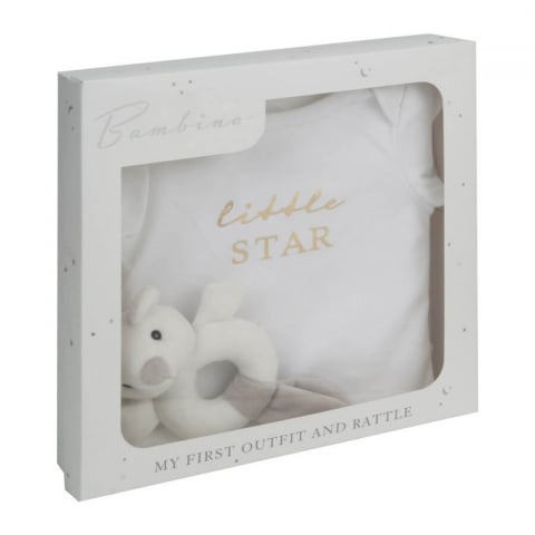 Seturi cadou bebelusi - Set cadou body bebelusi si jucarie zornaitoare - Bambino by Juliana