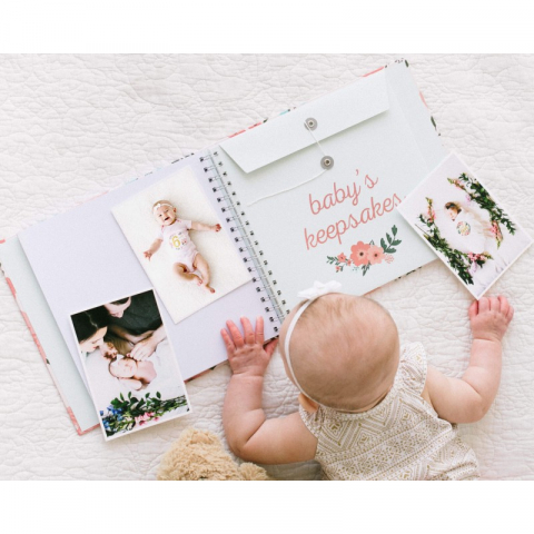 Set cadou caietul bebelusului model floral - Pearhead [5]