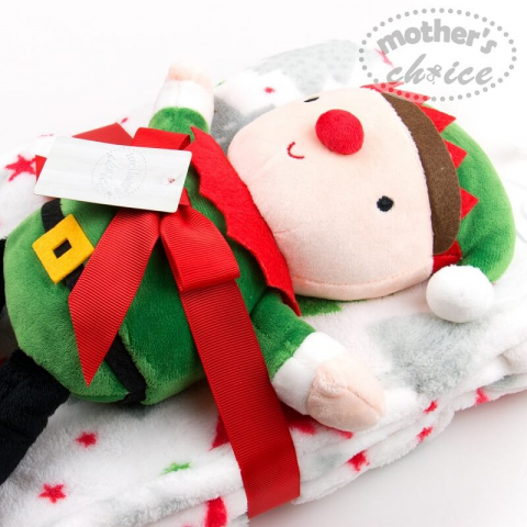 Set cadou Craciun cu paturica din fleece si jucarie de plus Elf - Mother's Choice [1]